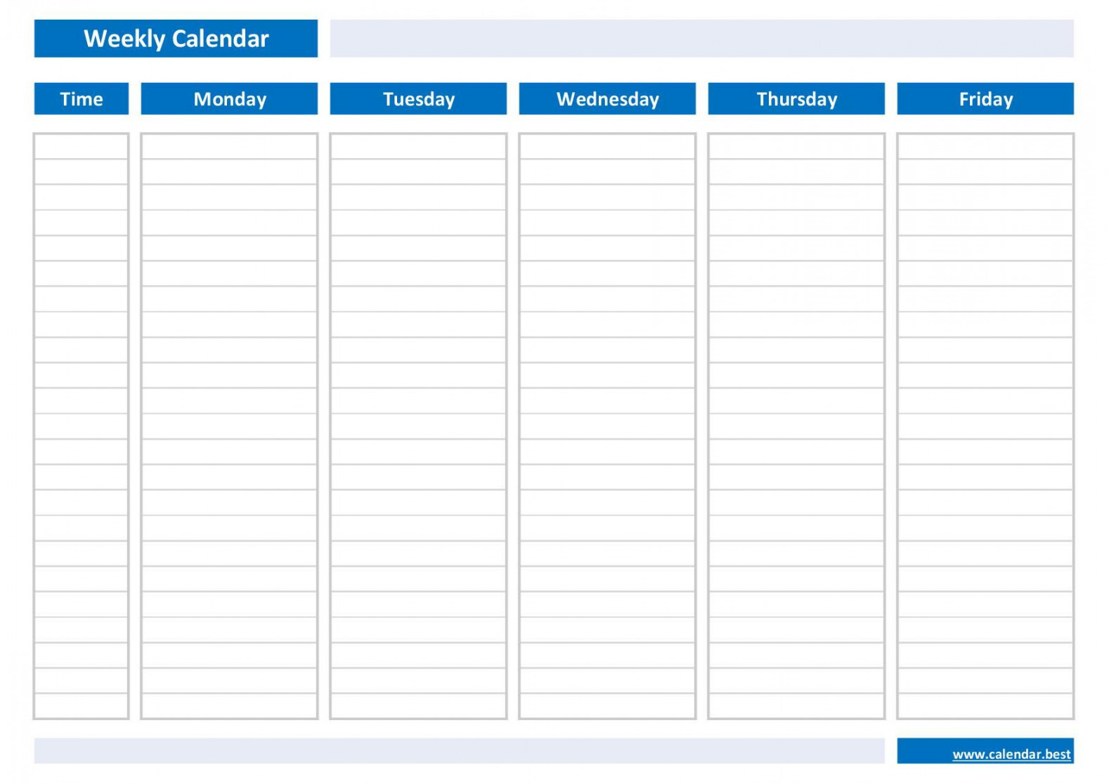 Weekly calendar, weekly schedule -Calendar