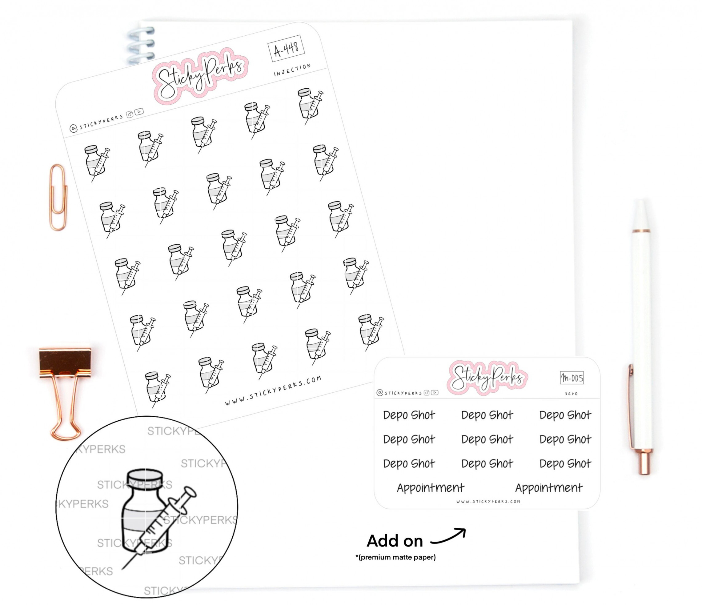 Birth Control Depo Shot  Planner Stickers  Reminder  Refill   Appointment  Pick Up  Medicine  Women