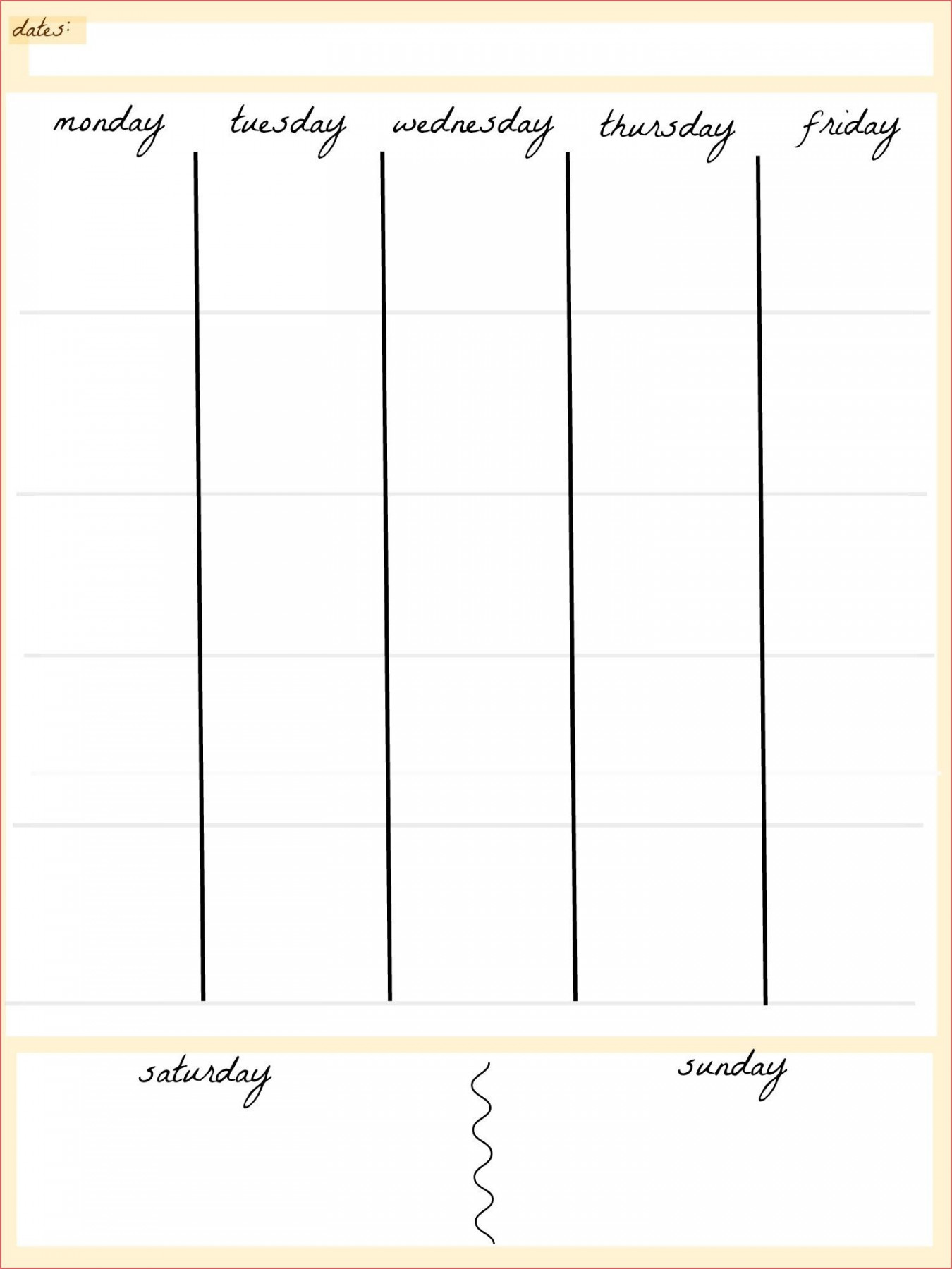 Blank Calendar Printable  Day  Weekly calendar template, Weekly