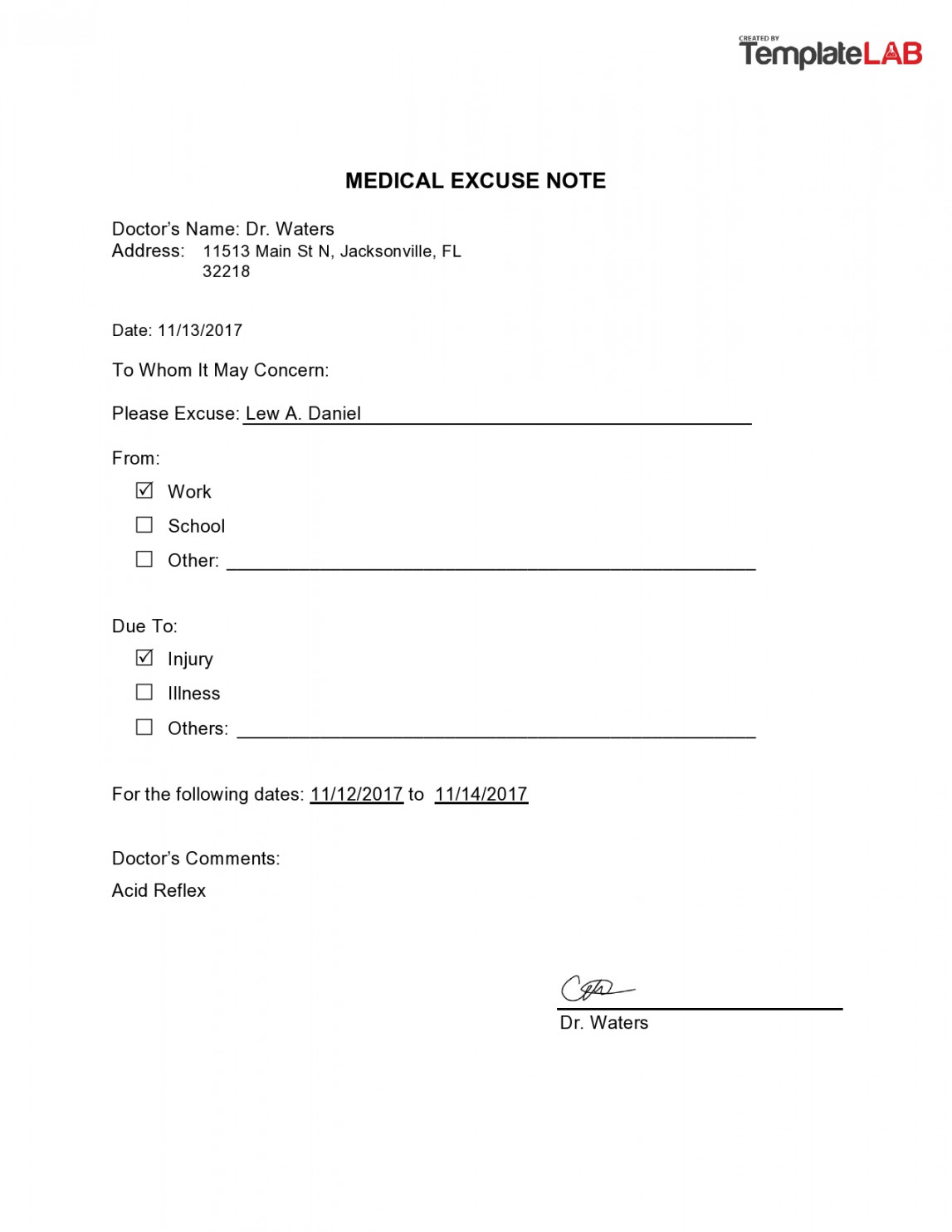 Free Doctor Note Templates [for Work or School]