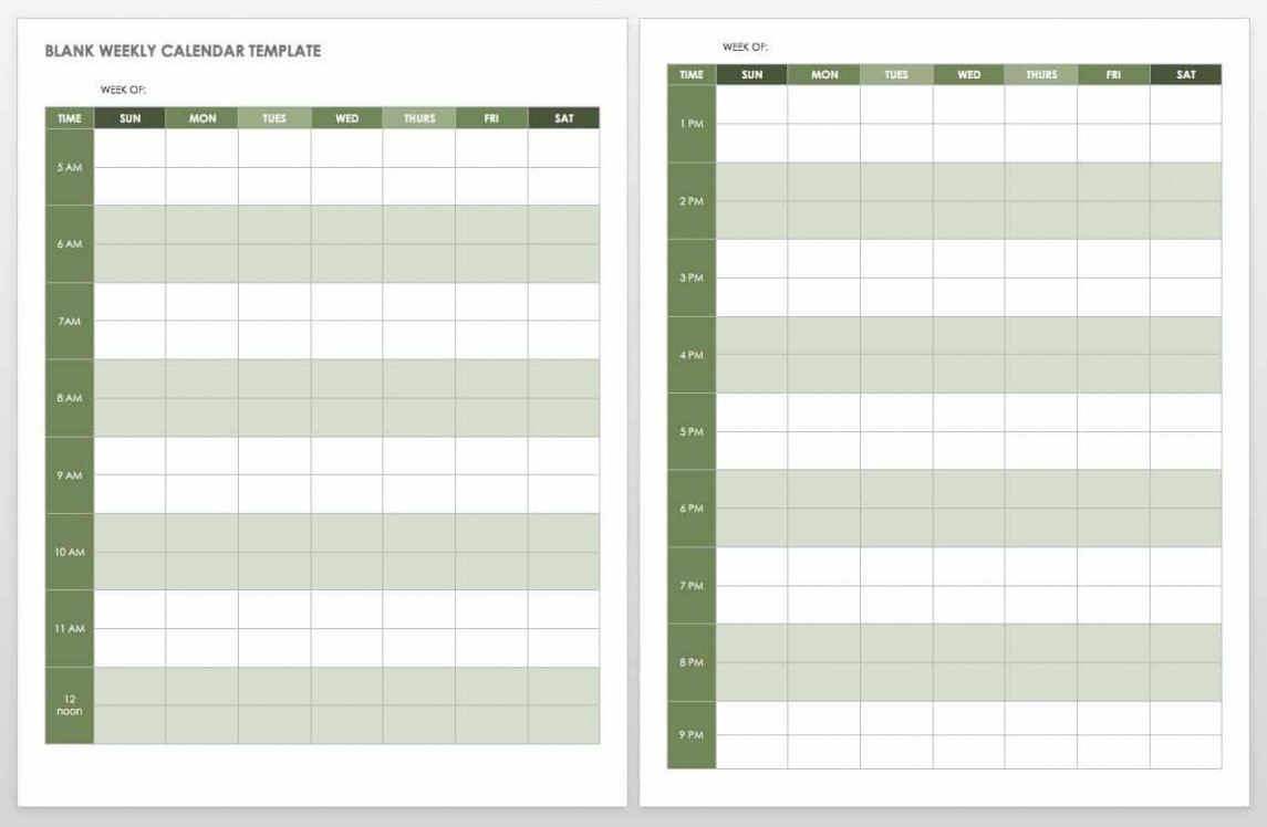 Free Weekly Calendar Templates  Smartsheet