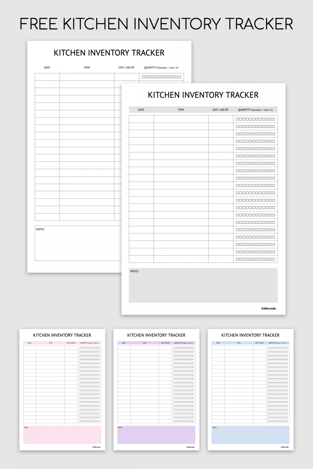 Kitchen Inventory Tracker - Free Printable Digital Template