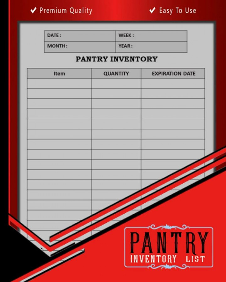 Pantry inventory list: Book To Keep Foods Expiration Date Of Food Items For  Busy Family, Prepper Supplies Checklist, freezer/ Kitchen/ Fridge