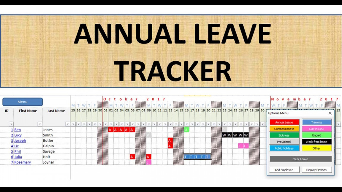 Premium Employee Annual Leave Calendar