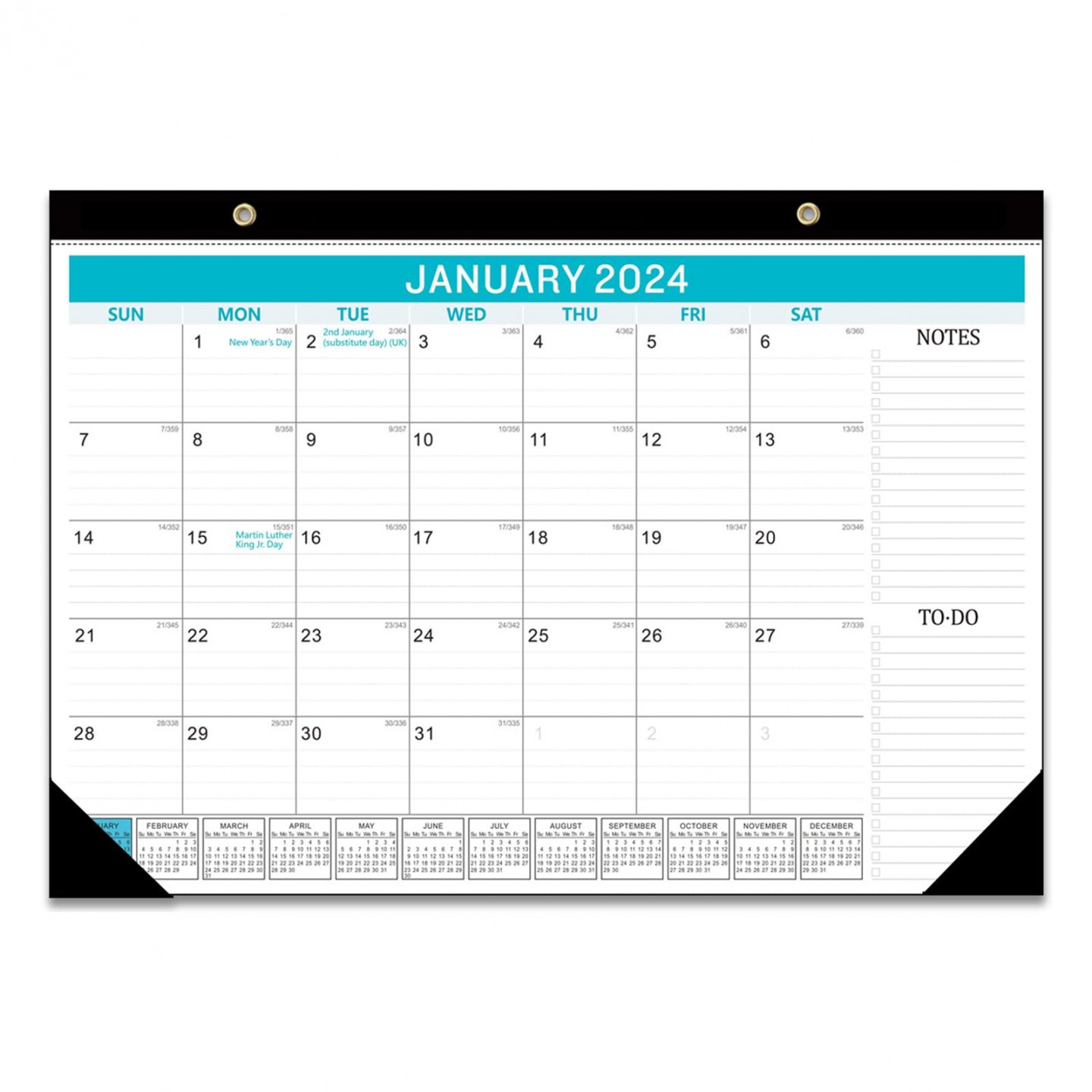 AFBORD Calendar - Multifunctional English Calendar Beautiful  Durable Functional  Day Countdown Desktop Calendar Home Blue B