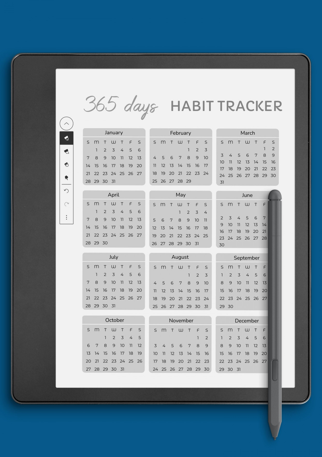 Download Printable  Days Habit Tracker Template PDF
