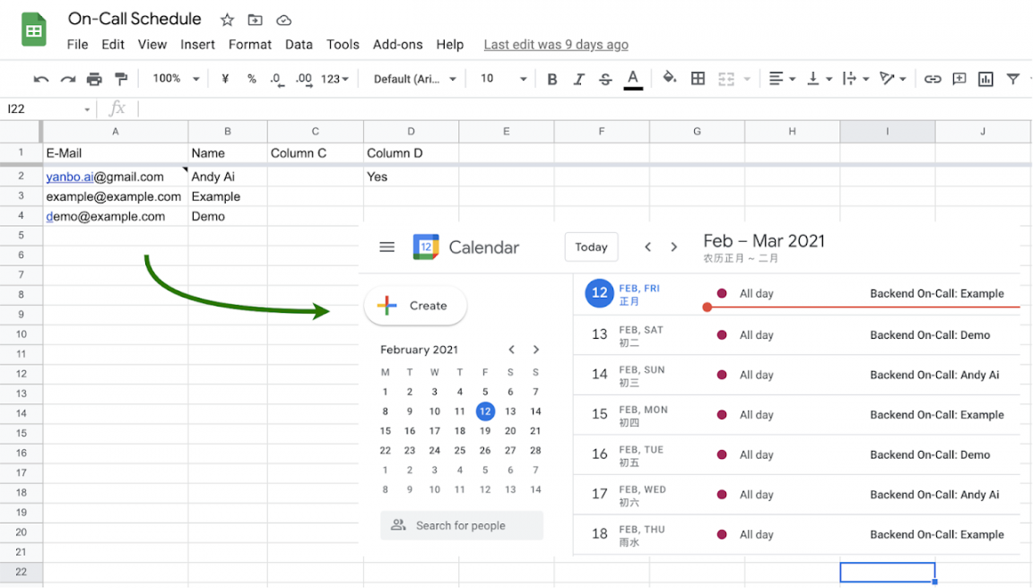 On-Call Schedule - Google Workspace Marketplace