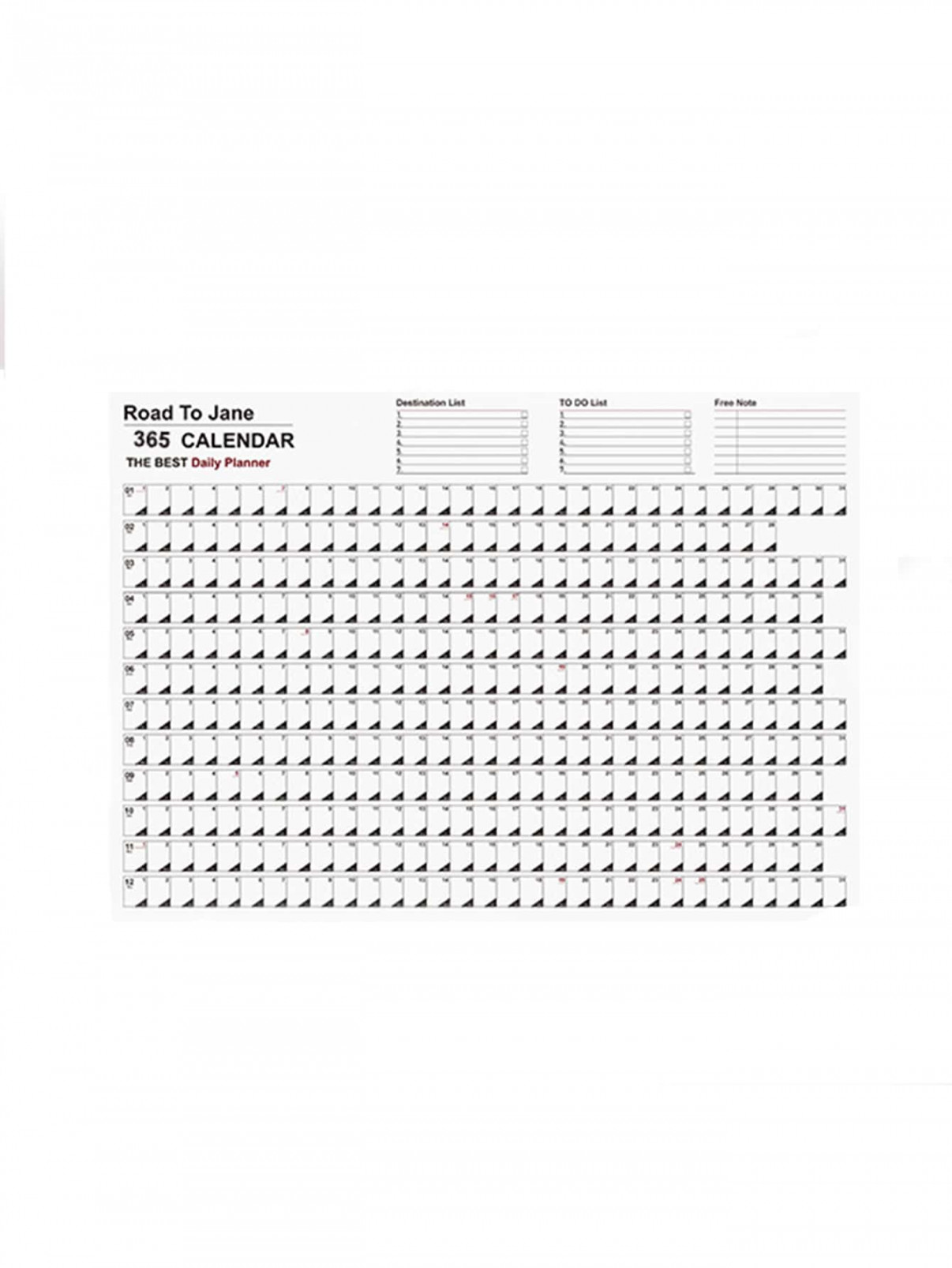 pc Black And White  Days Simple Desk Calendar Planner Memo Board Wall  Calendar Poster