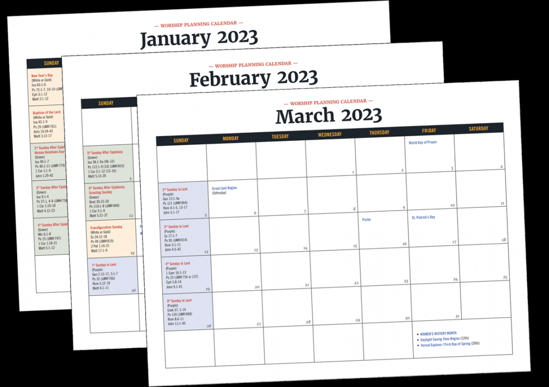 Worship Planning Calendar – Discipleship Ministries Store