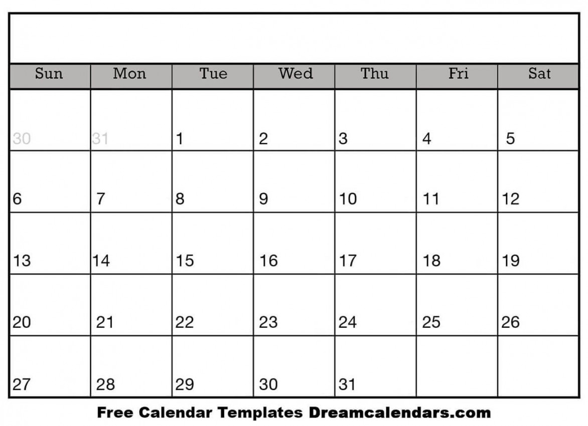 Blank Calendar - Printable Blank Calendar