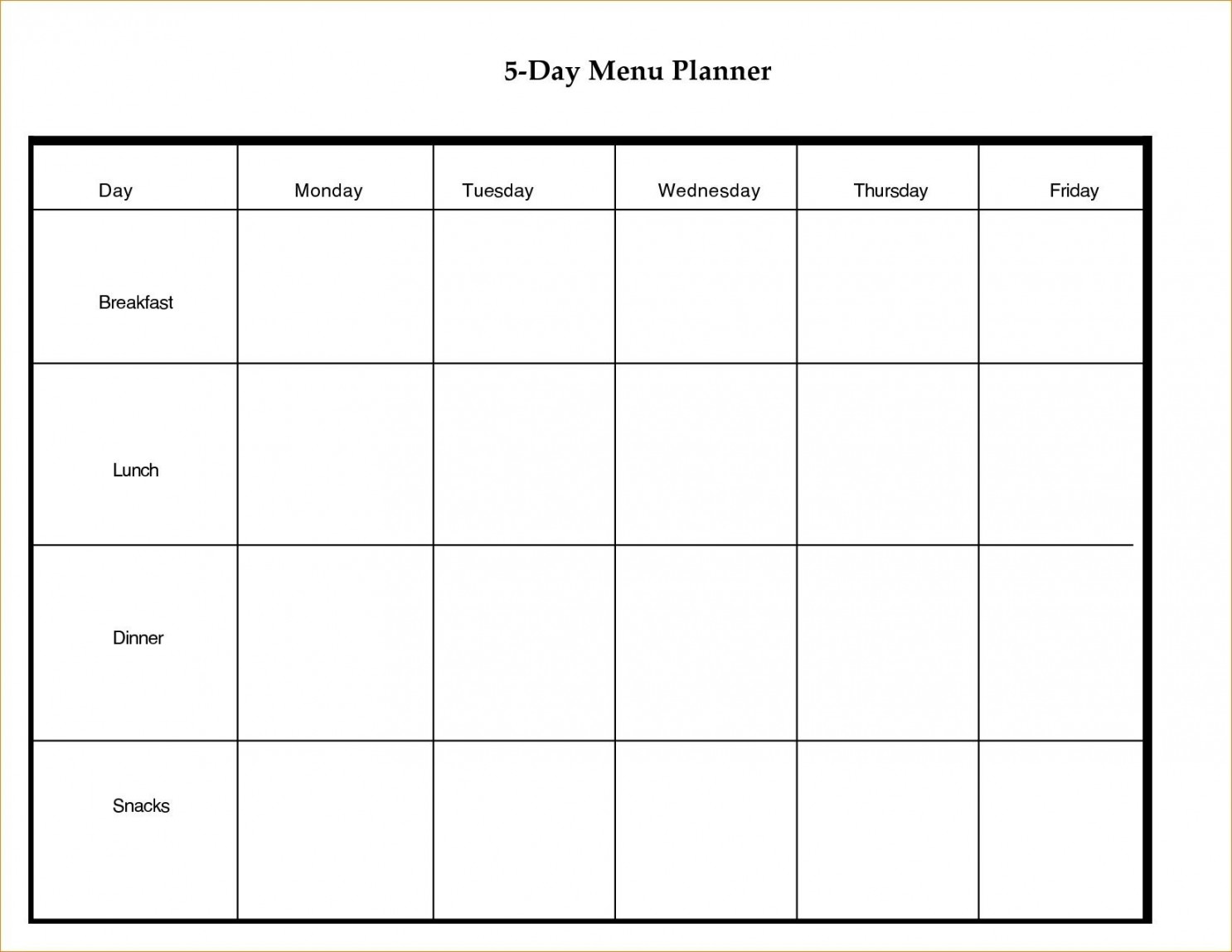 Blank Days Of The Week Calendar  Weekly calendar template