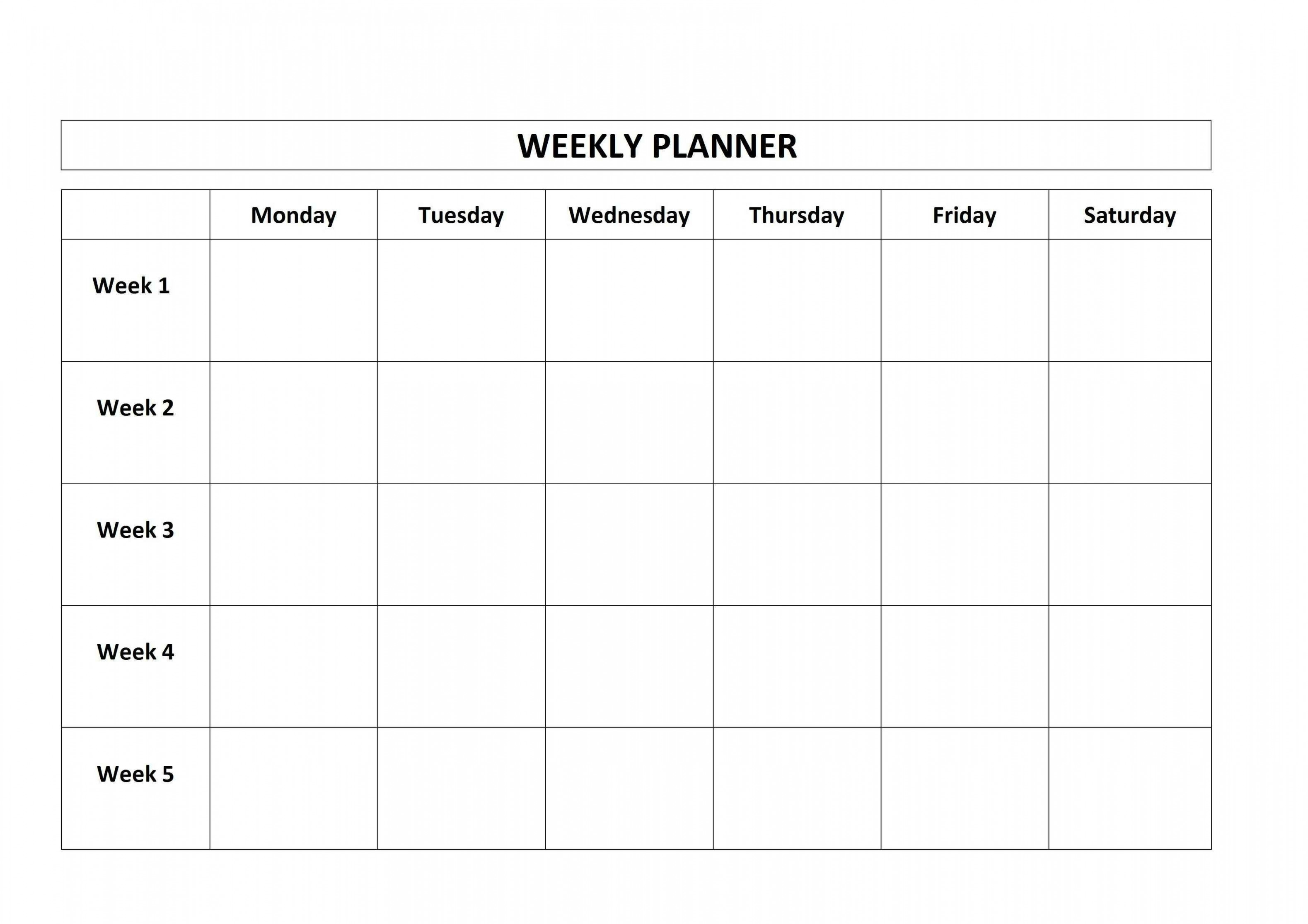 Calendar Template  Day Week  Weekly planner template, Weekly