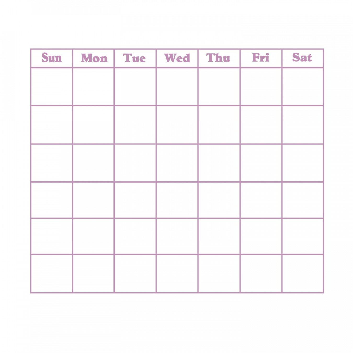 Day Blank Calendar Template  Calendar template, Blank calendar
