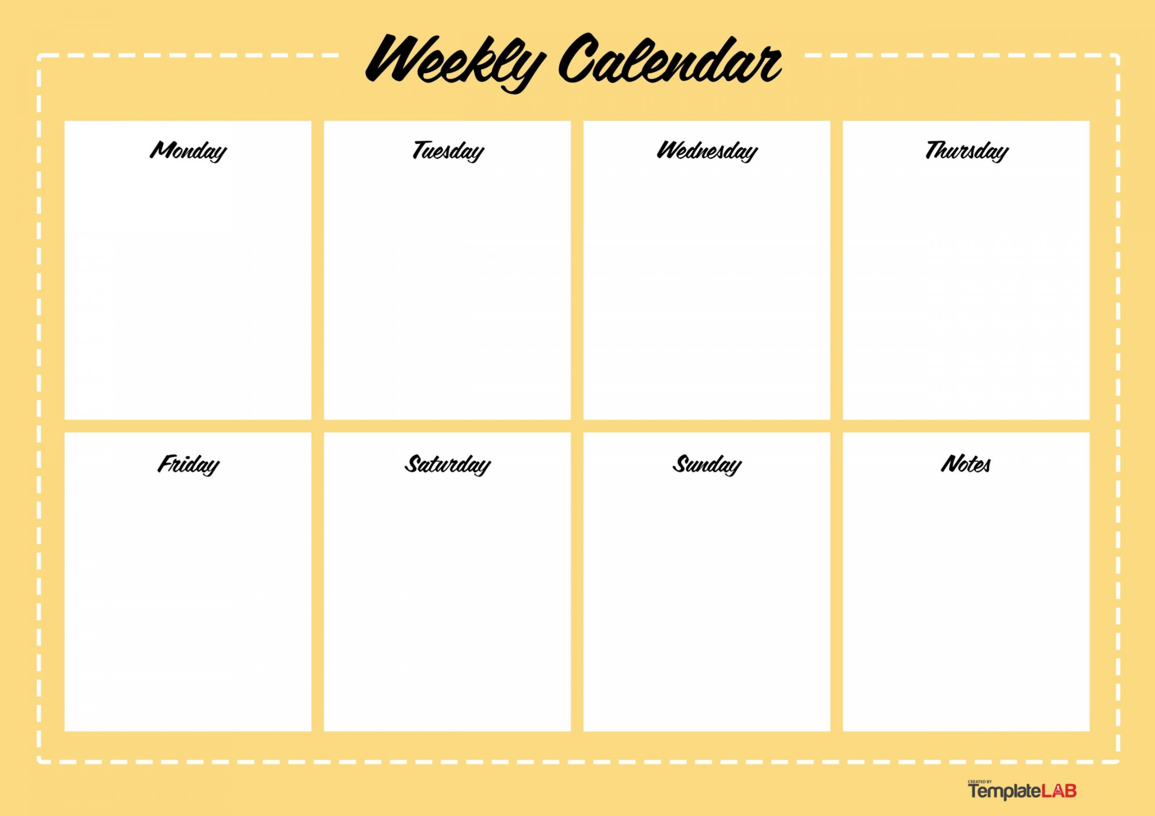 Free Weekly Calendar Templates [Word, Excel, PDF]