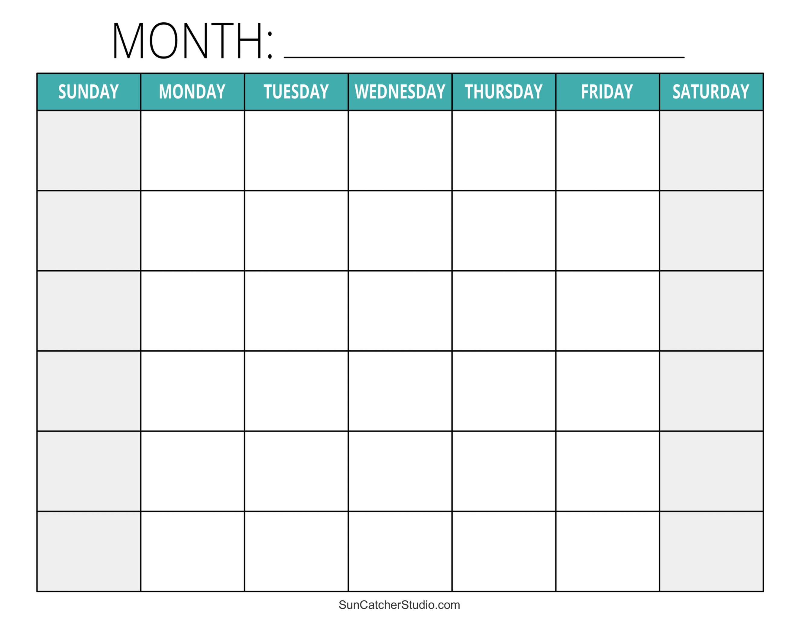 Blank Calendar Templates (Free Printable Pages) – DIY Projects