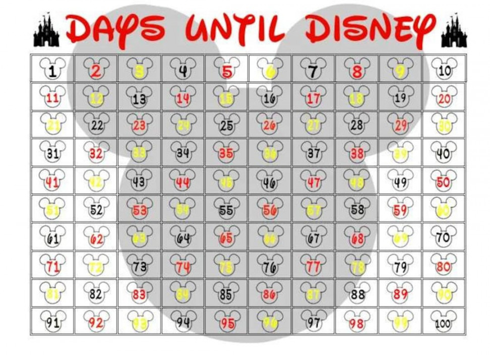Days Until Disney A Laminated Mickey Mouse Holiday Countdown Chart  Poster PLUS Star Stickers - Etsy Hong Kong