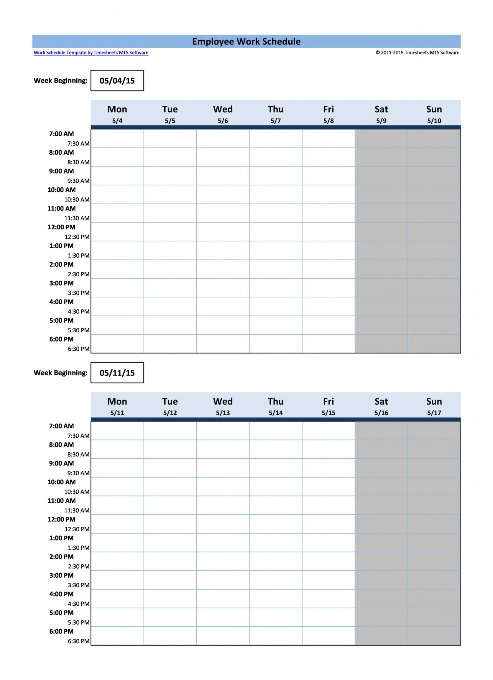 Free Employee Schedule Templates (Excel, Word, PDF)