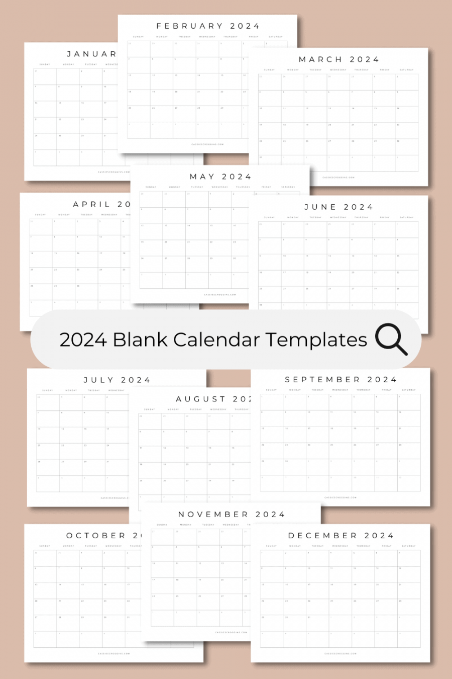 Free Printable  Blank Calendar Templates (All  Months)