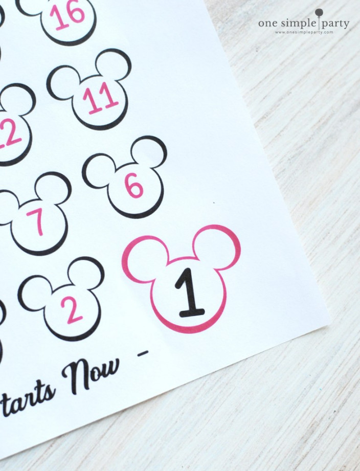 Free Printable Countdown to Disney Calendar -