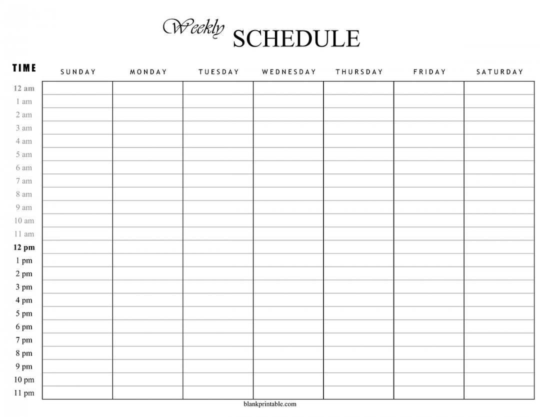 Hour Weekly Schedule Planner to Help with Time Management  Medium