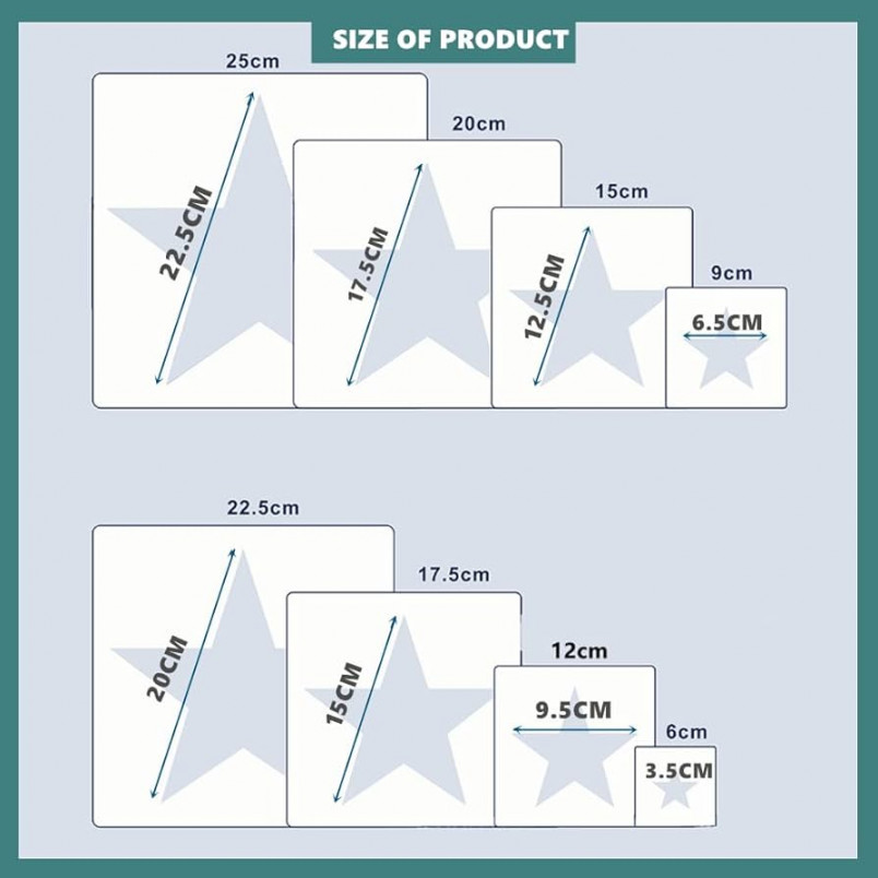 Large Star Stencil for Painting on Wood Reusable Plastic  Point Stencil  Template Airbrush Painting Art DIY Home Decor  Pieces