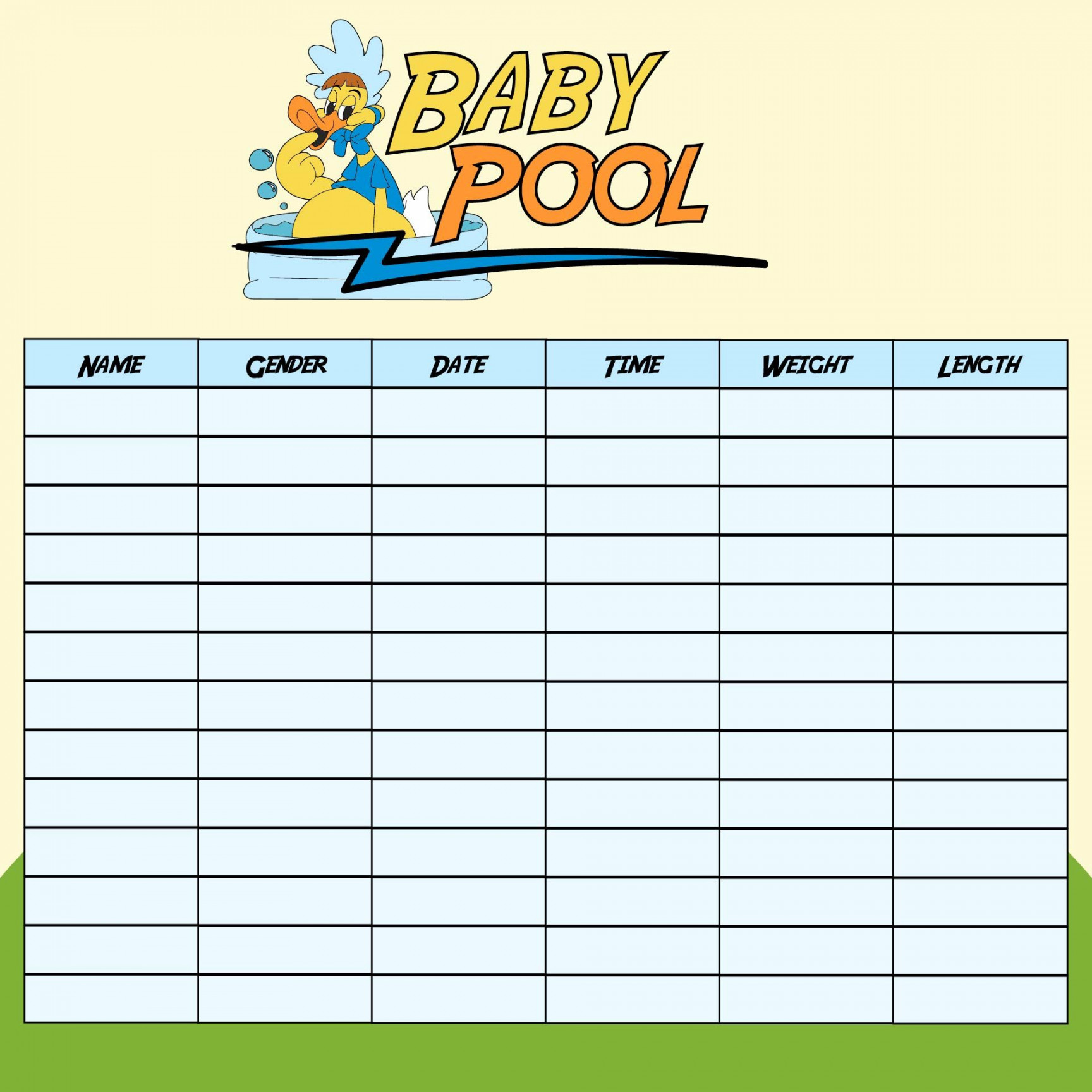 Printable Office Baby Pool Template  Baby pool, Template