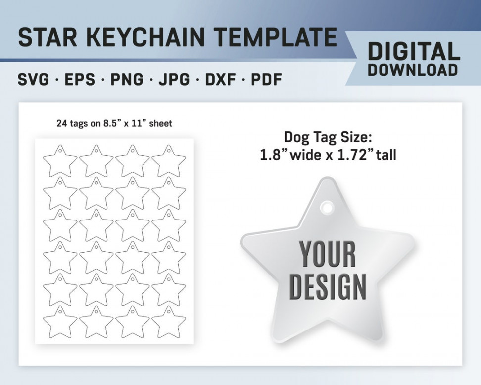 Star Tag Template, Star Keychain Template, Star Keychain Tag, Star  Template, Star Keychain Canva, Star Collar Tag, Star Sublimation - Etsy