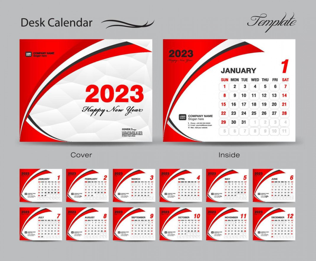 Calendar  template set vector, Week starts Sunday, set of