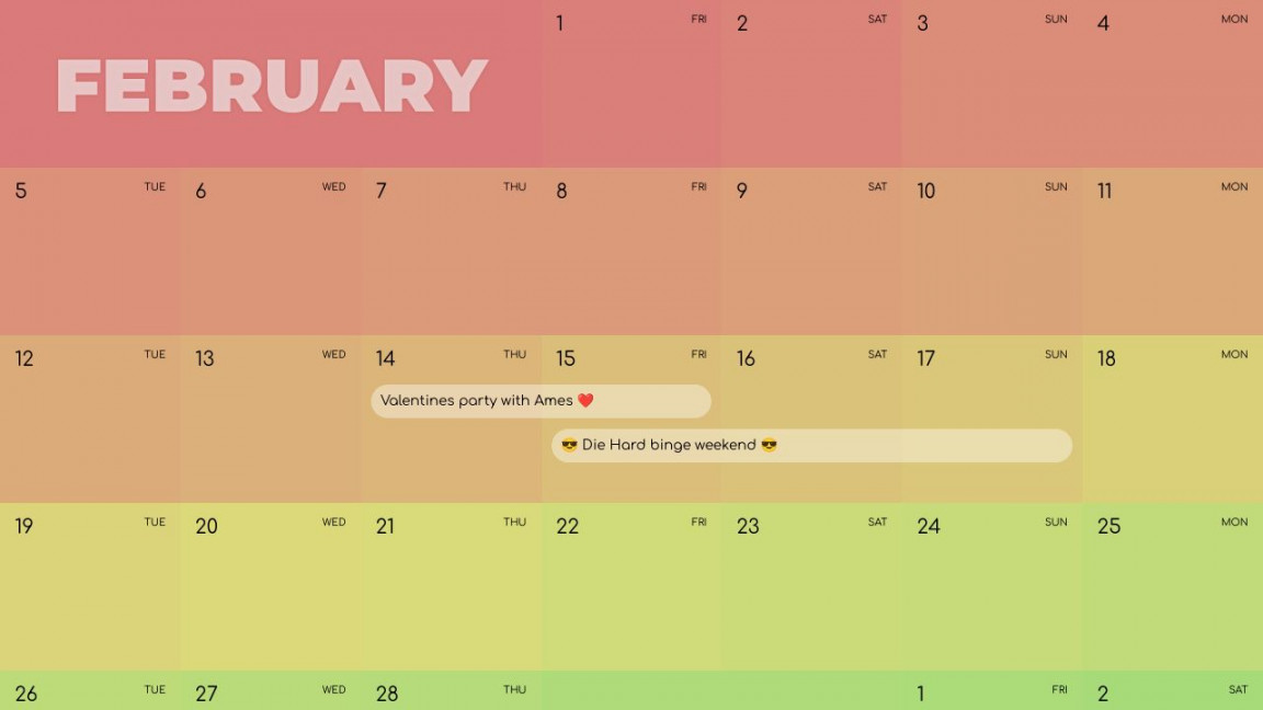 Calendars on CodePen - Featured Calendars Pens