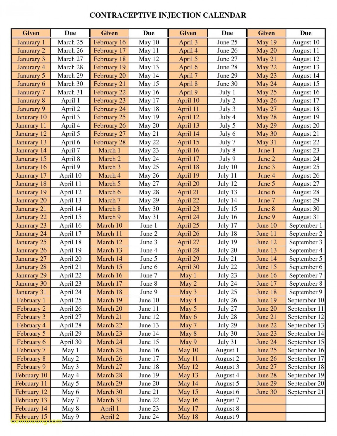 Calendrier Depo Provera  Calendar printables, Calendar, Calendar