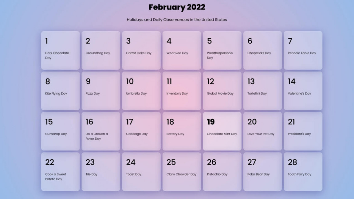 + CSS Calendars