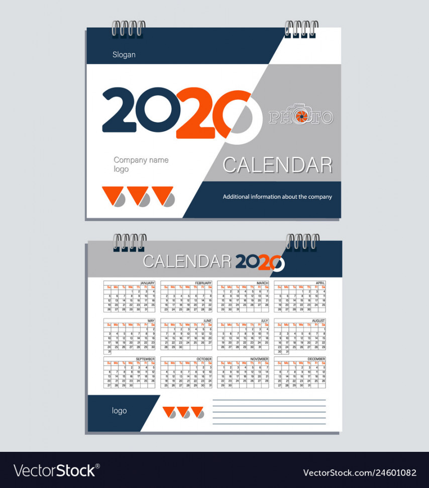 Desktop calendar for  template Royalty Free Vector Image