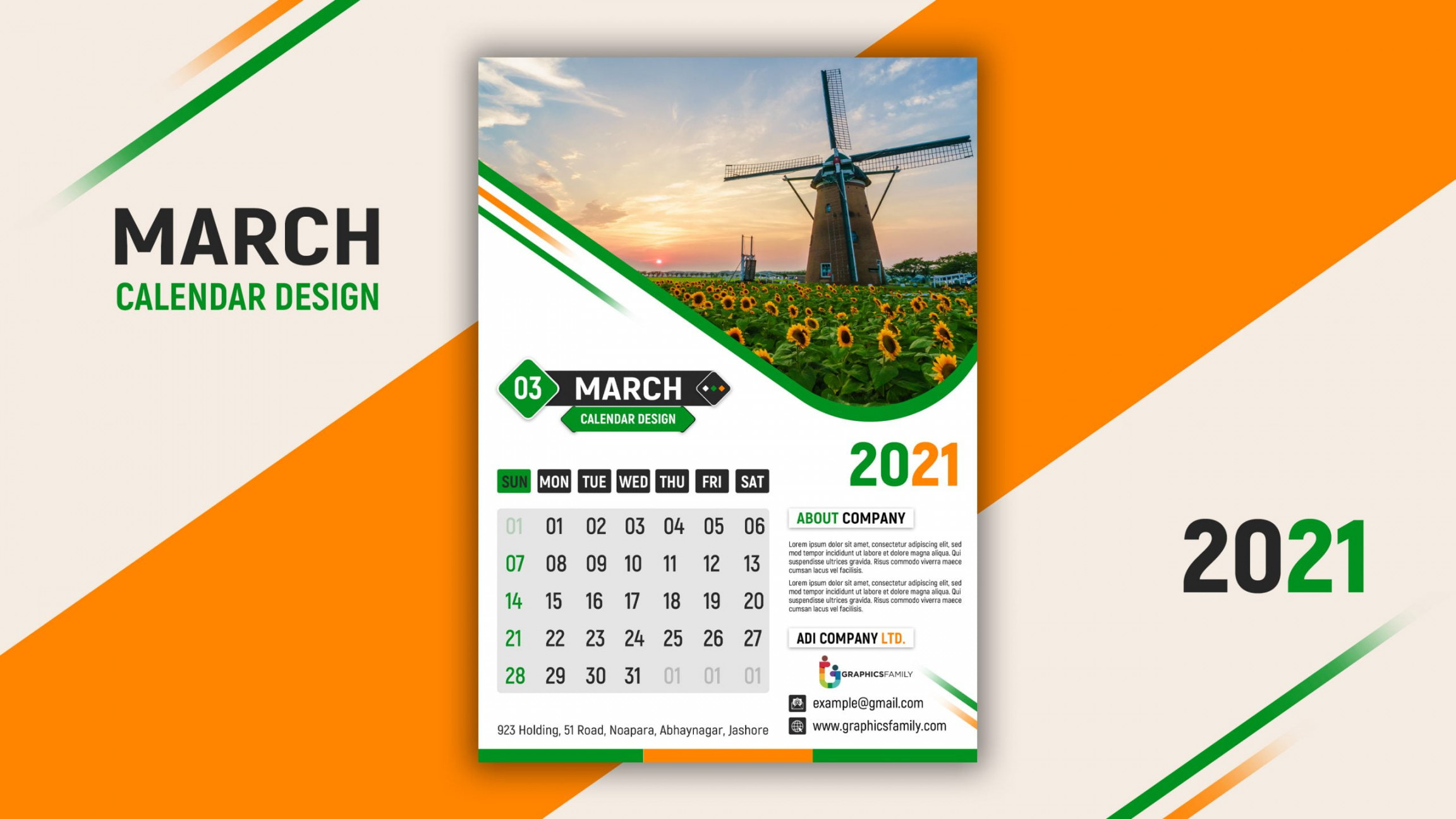 Free Calendar Design PSD Template – GraphicsFamily