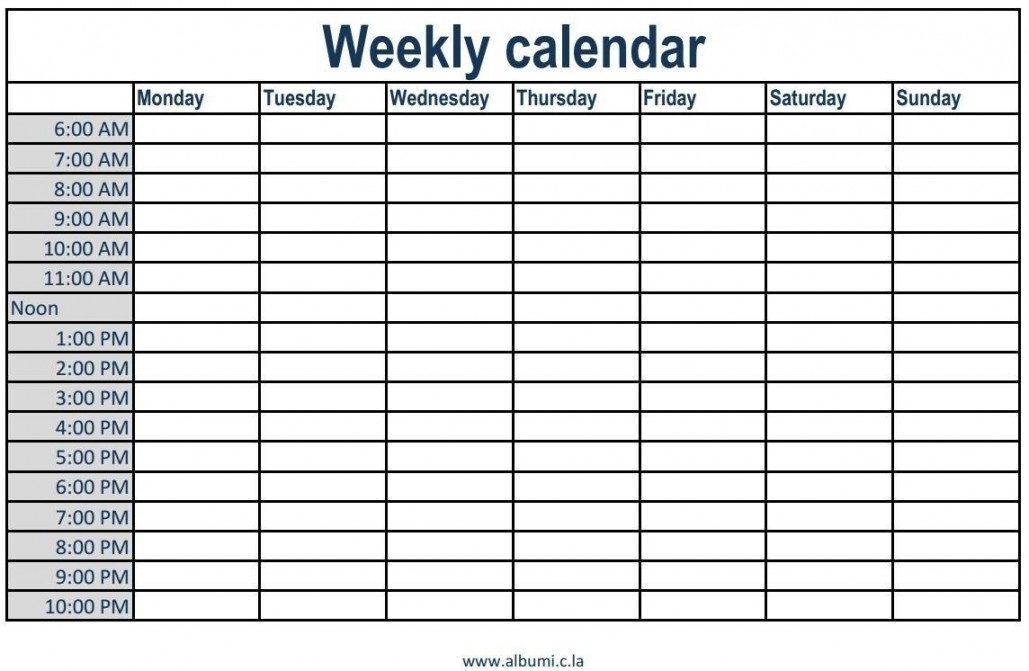 Free Printable Daily Calendar With Time Slots  Template Calendar