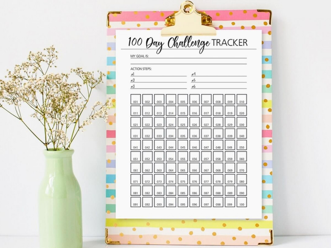 Free Printable  Day Challenge Tracker (Great for Big Goals!)