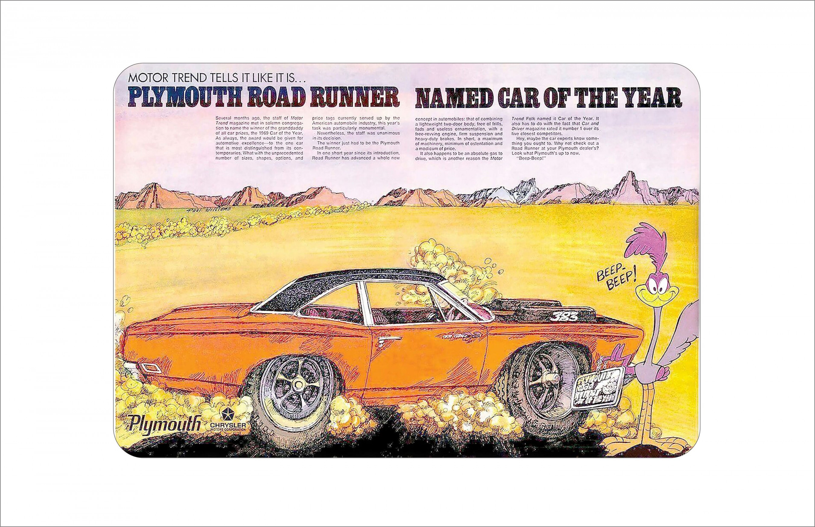 Plymouth Road Runner Cartoon reproduction metal sign