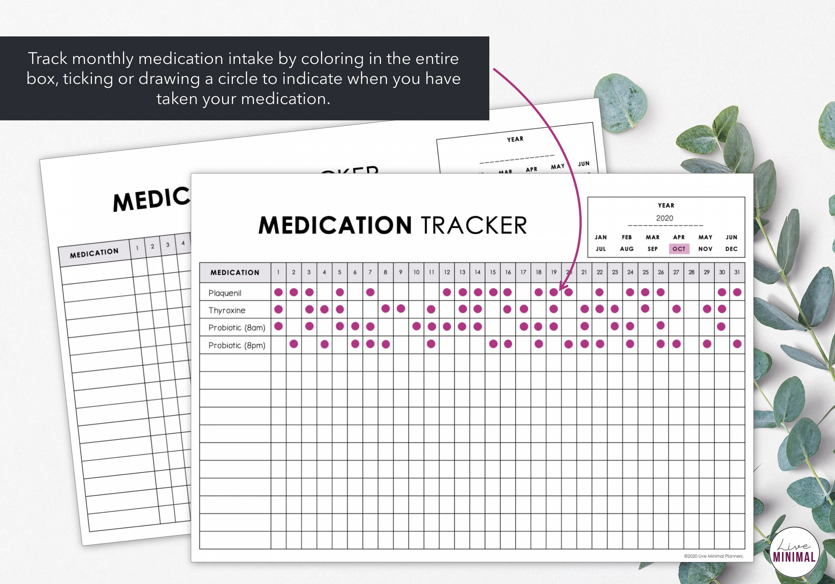 Printable Medication Tracker Track Monthly Medication Intake