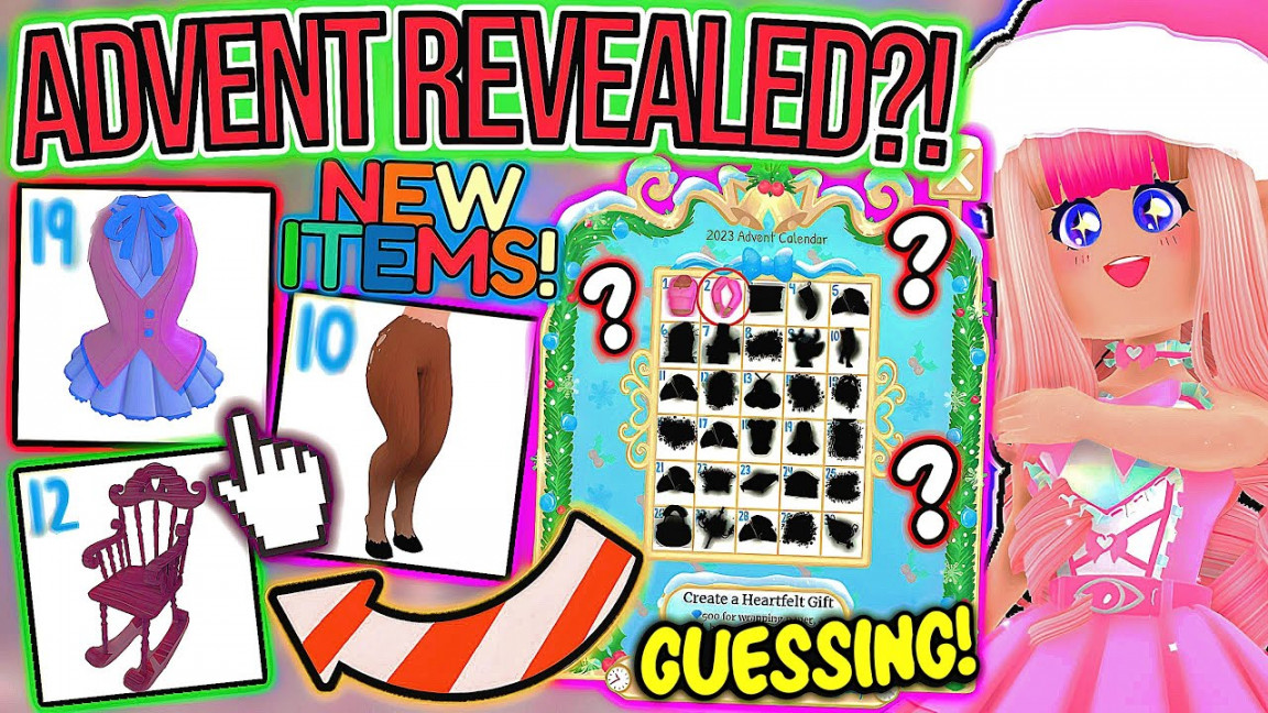 ADVENT CALENDAR REVEALED BY ROYALE HIGH!? Guessing The NEW ITEMS In The  GLITTERFROST UPDATE! Roblox