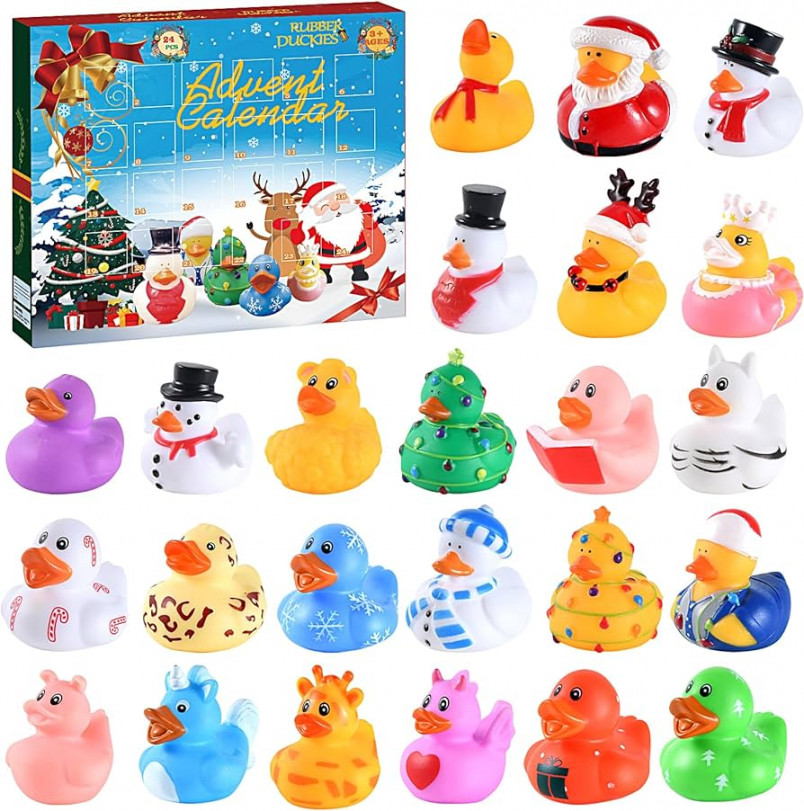 Advent Calendar - Rubber Ducks Toys Advent Calendar for Kids -   Days Christmas Countdown Calendar Gifts for Boys, Girls, Kids - Christmas