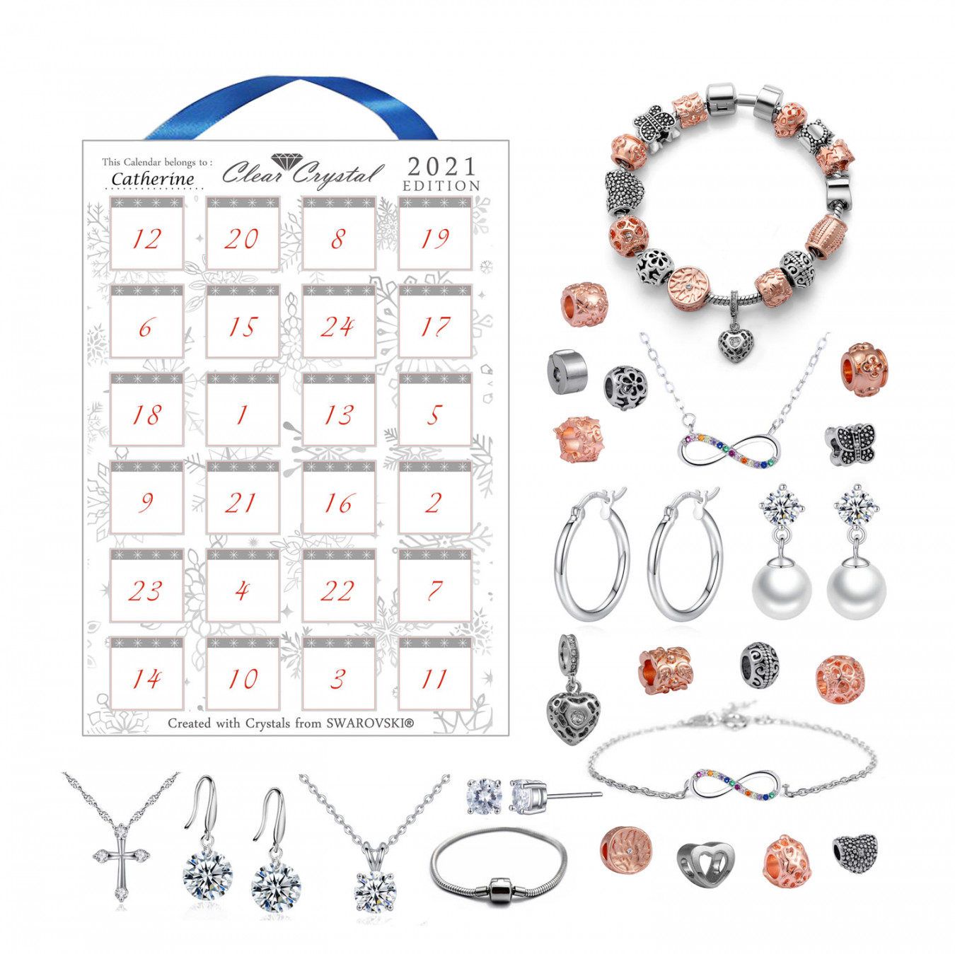 Clear Crystal Luxury Edition Calendar with Crystals from