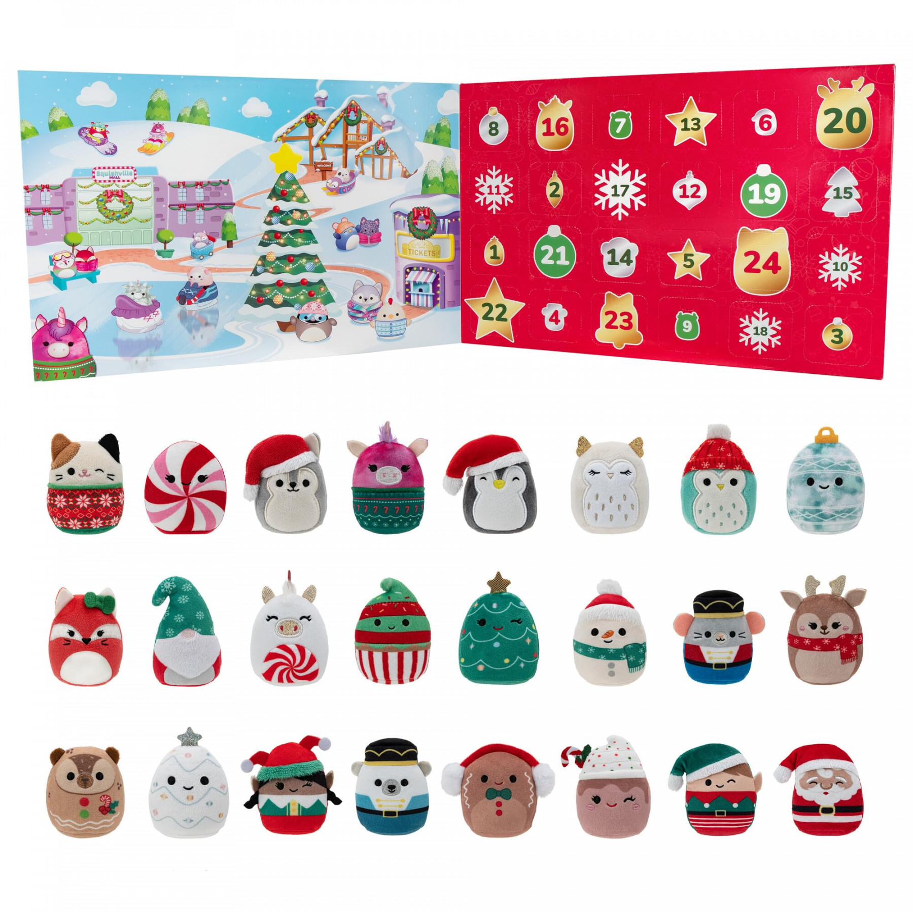 Squishville by The Original Squishmallows Holiday Calendar -  Exclusive  ” Festive Squishmallows - Seasonal Toys for Kids and Preschoolers - Ages +