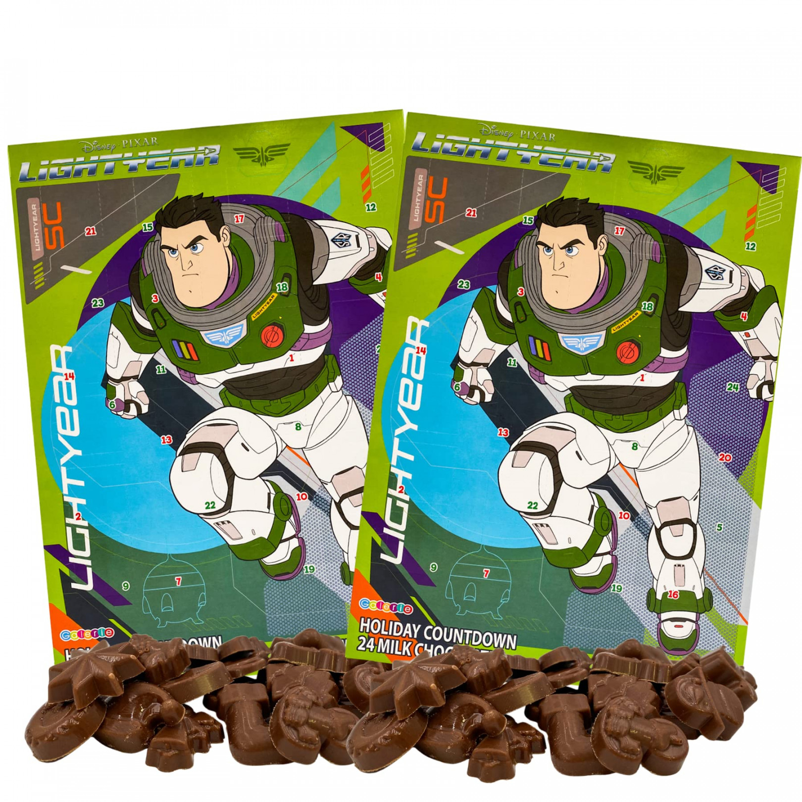 Toy Story Buzz Lightyear Christmas Countdown Calendar Set,  Advent  Calendars for Kids with  Milk Chocolate Candy Pieces, Pack of ,