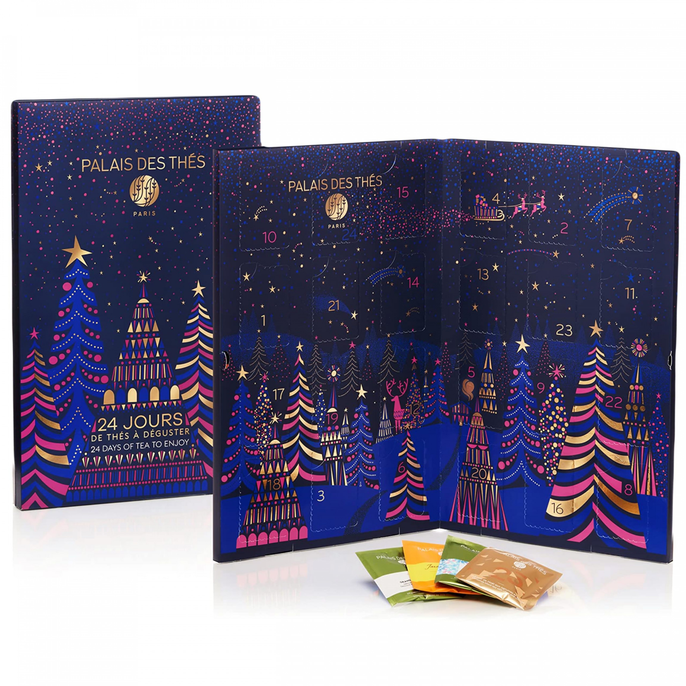 Palais des Thés -  Days of Tea - Advent Holiday Calendar with Premium  Single Estate Herbal, Black, Oolong, Rooibos, Detox, Green Teas -  Tea  Bags