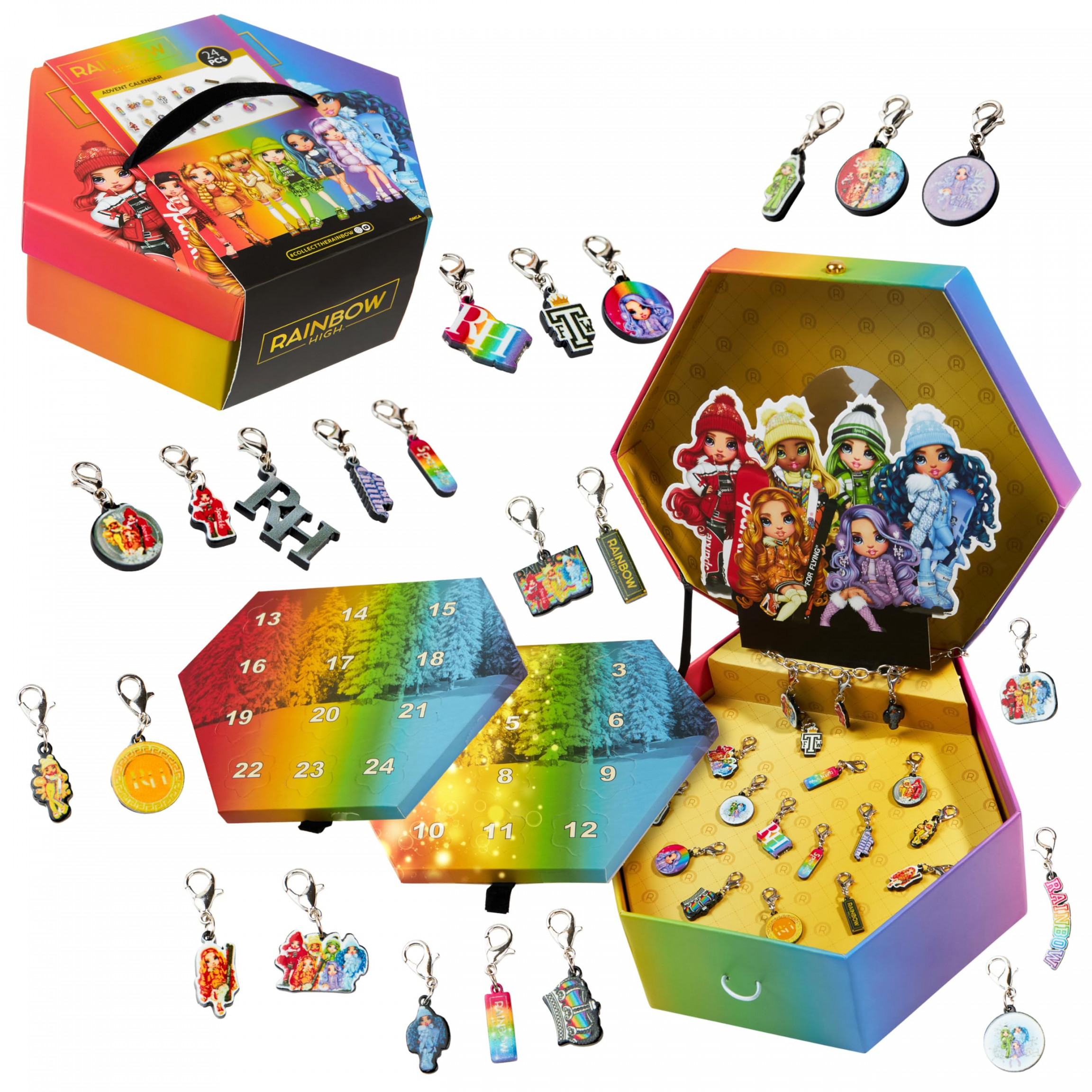 Rainbow High Advent Calendar  for Girls - Charm Bracelet Jewellery  Advent Calendar - Gifts for Girls