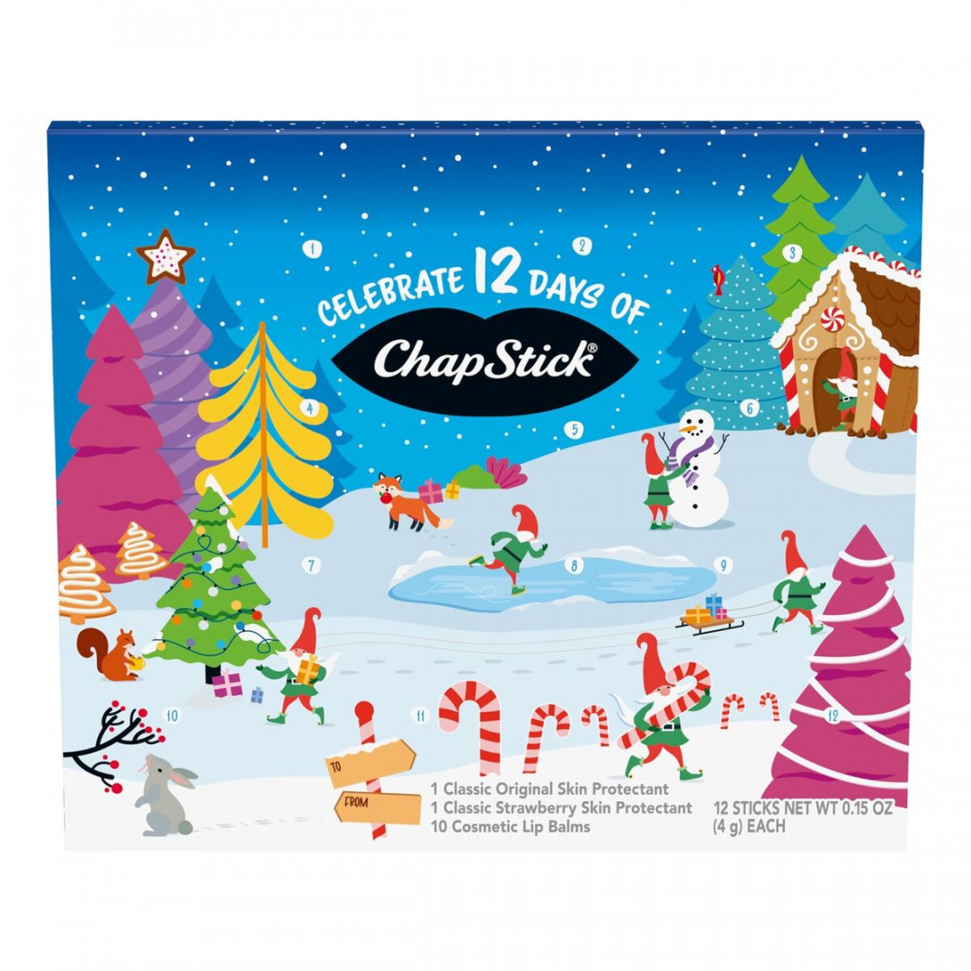 ChapStick Holiday  Day Advent Calendar Lip Balm Gift Set -