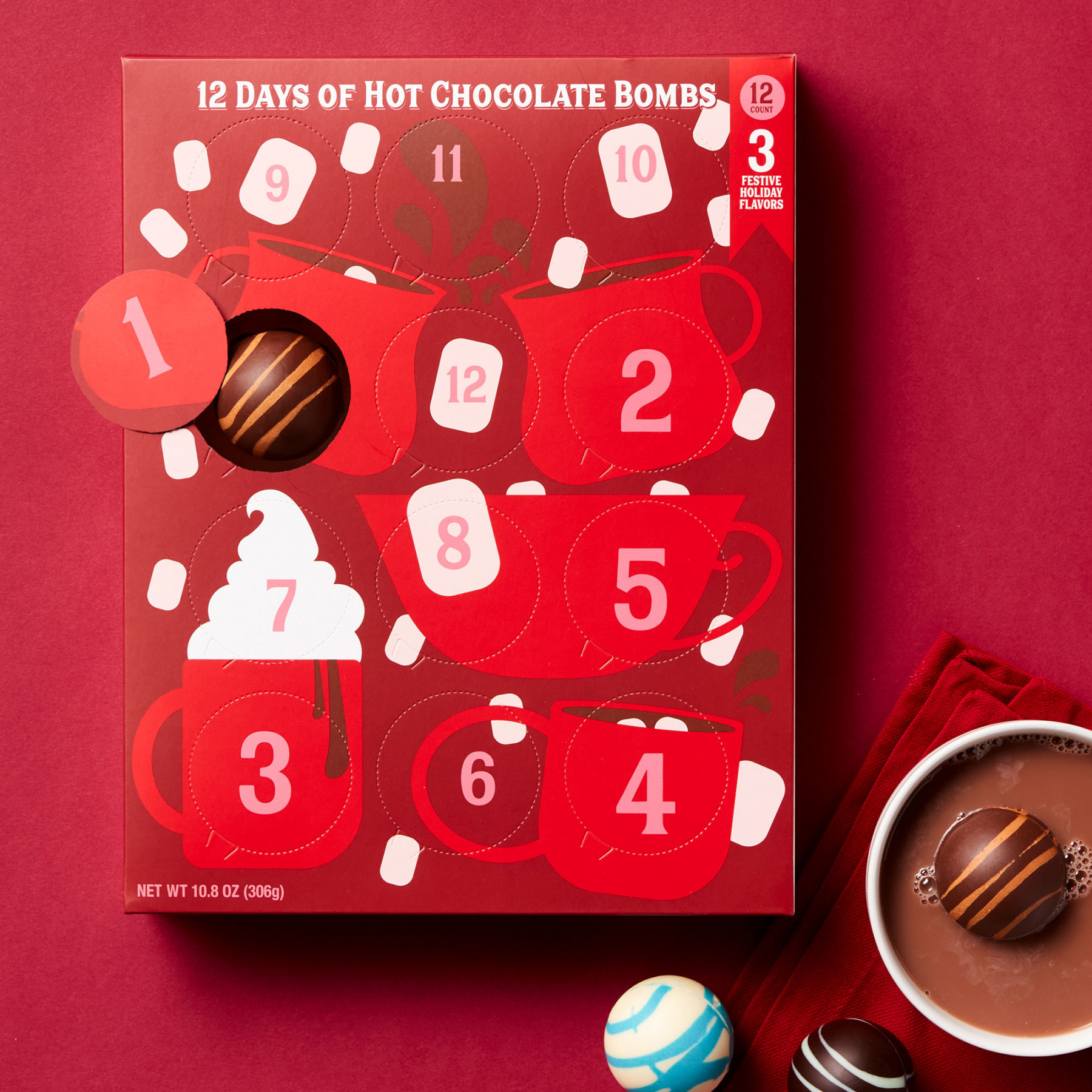 Days of Hot Cocoa Bombs Advent Calendar - $