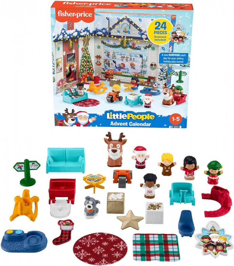 Fisher-Price Little People Advent Calendar, Christmas playset,  toys for  pretend play, gift for toddlers and preschool kids ages  to  years