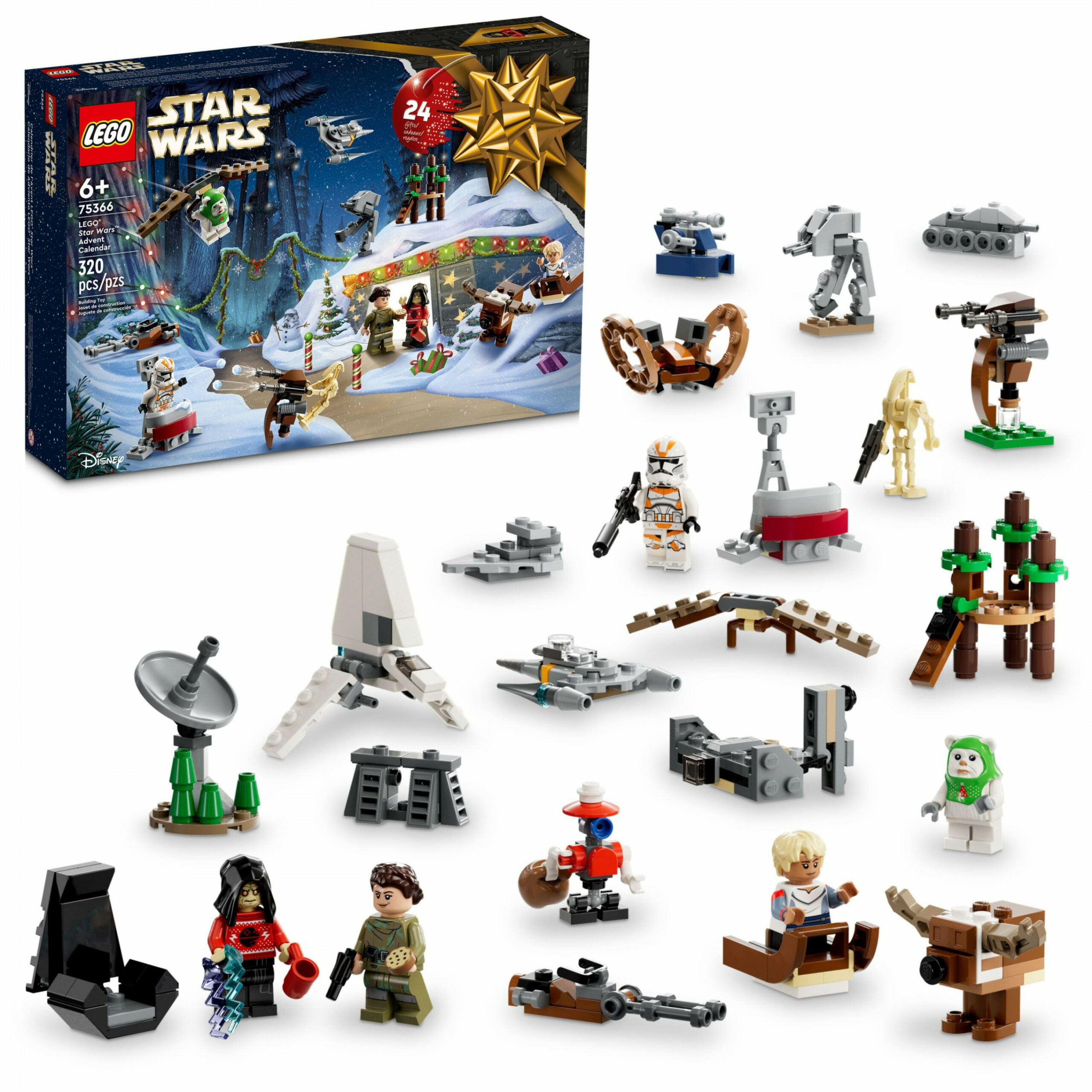 LEGO Star Wars  Advent Calendar  Christmas Holiday Countdown Gift  Idea with  Star Wars Characters and  Mini Building Toys, Discover New