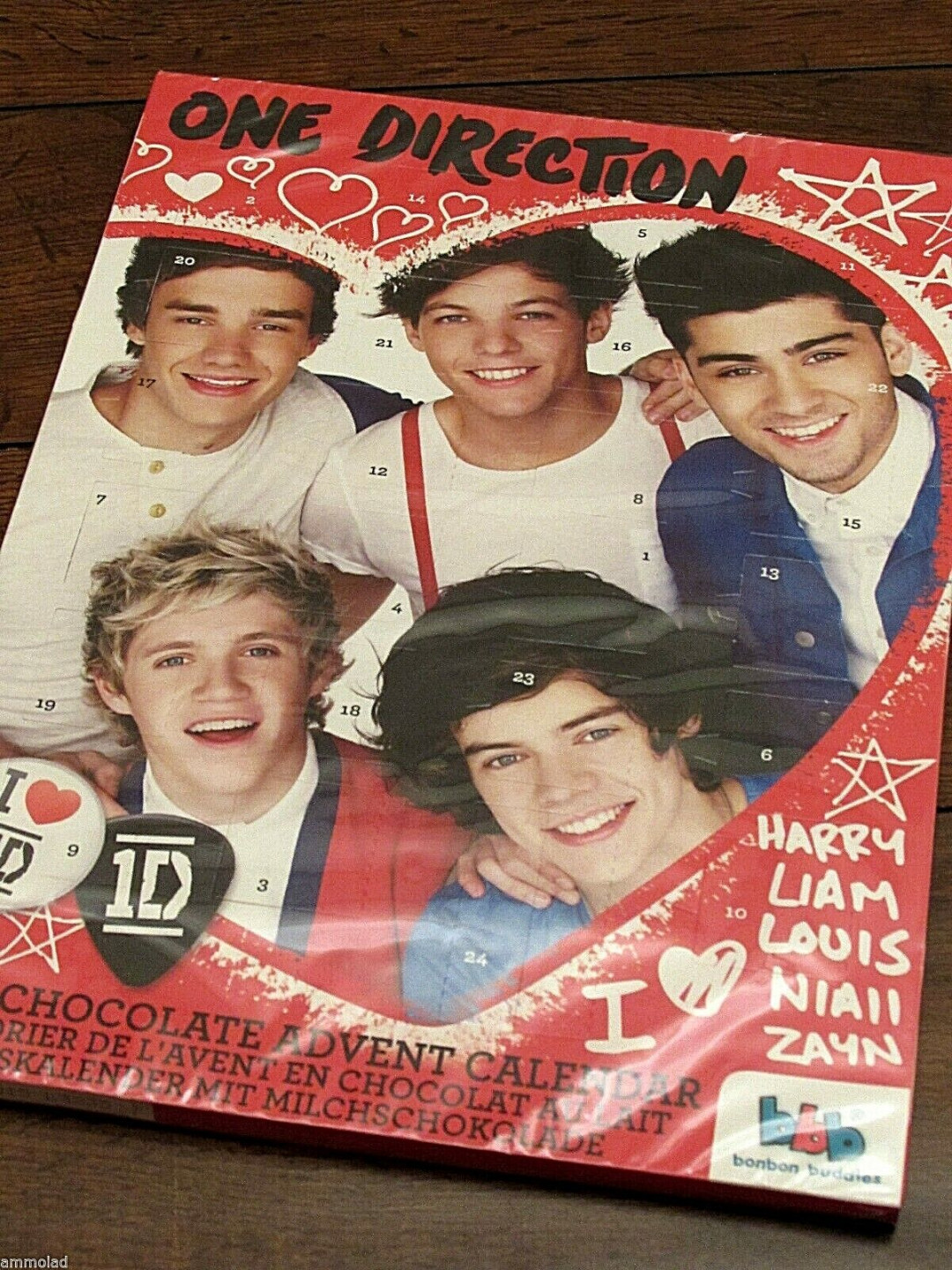 Rare Vintage  One Direction Christmas Chocolate Advent Calendar Harry  Styles