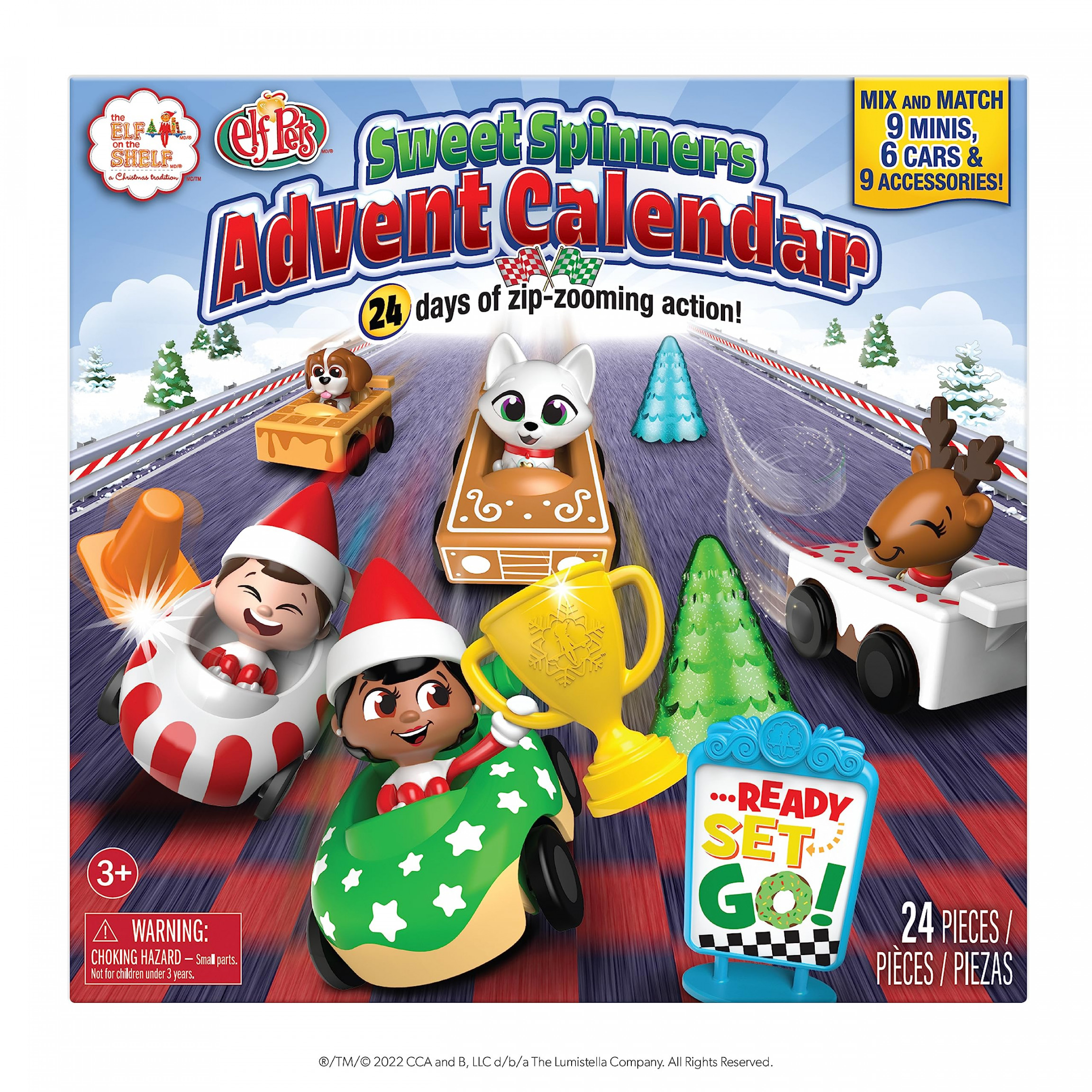 The Elf on the Shelf Sweet Spinners Advent Calendar for Kids - Includes   Playable Mini Figures - New Toy for Every Day of Christmas - For Ages